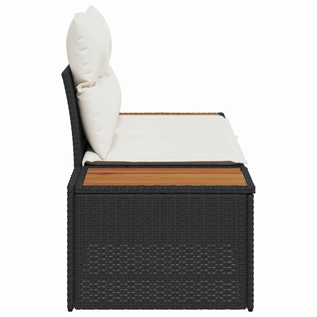 Garden Sofa Black 184 x 62 x 85cm Poly Rattan